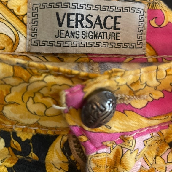 Vintage Versace Jeans Signature Gold Print Pants - Picture 2 of 6